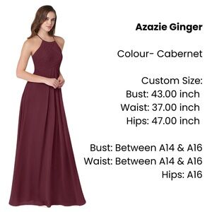 Azazie Ginger Bridesmaid Dress in Cabernet colour - Brand New with tags